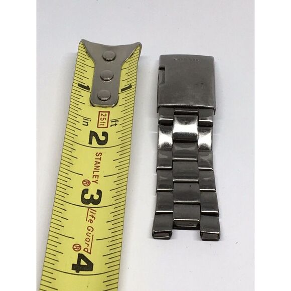 Authentic Fossil Watch Bracelet Parts Used Links Full Band Silver 20mm V951 - Picture 1 of 7